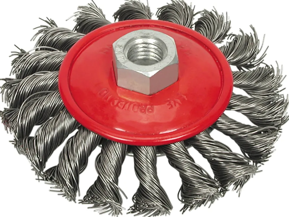 SZCZOTKA TARCZOWA 100 MM, DRUT SPLATANY