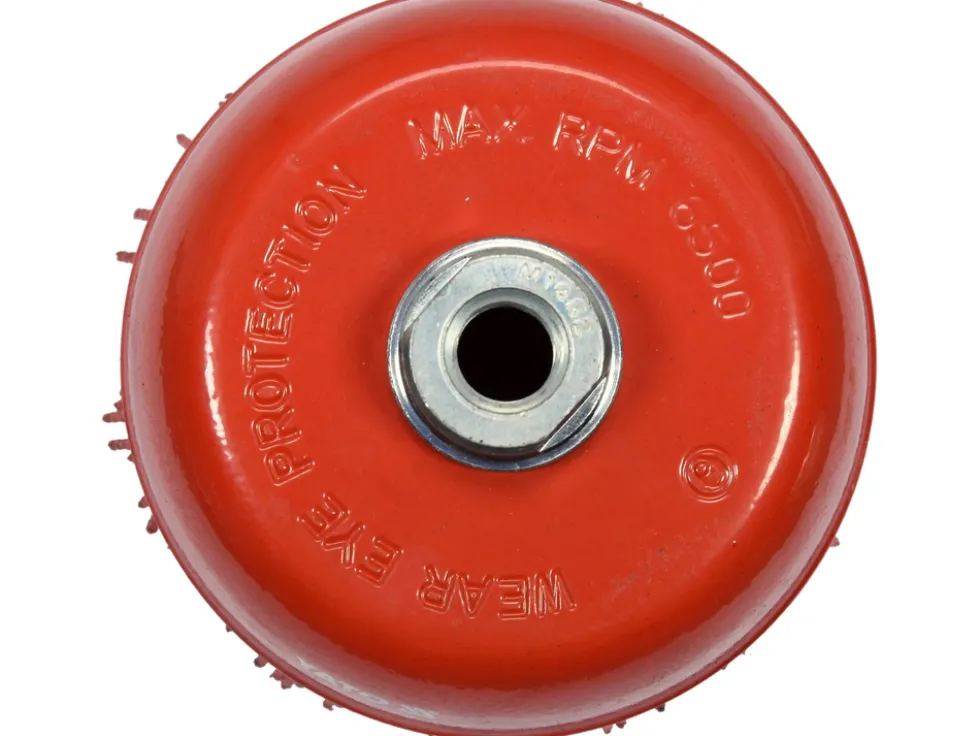 SZCZOTKA TARCZOWA 125MM M14 NYLON CZERWONY