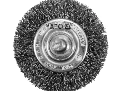 SZCZOTKA TARCZOWA Z TRZPIENIEM 50MM INOX NA WIERTARKĘ