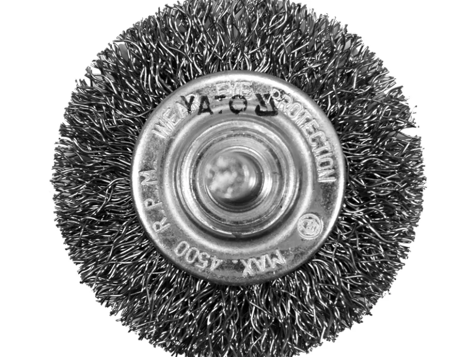 SZCZOTKA TARCZOWA Z TRZPIENIEM 50MM INOX NA WIERTARKĘ