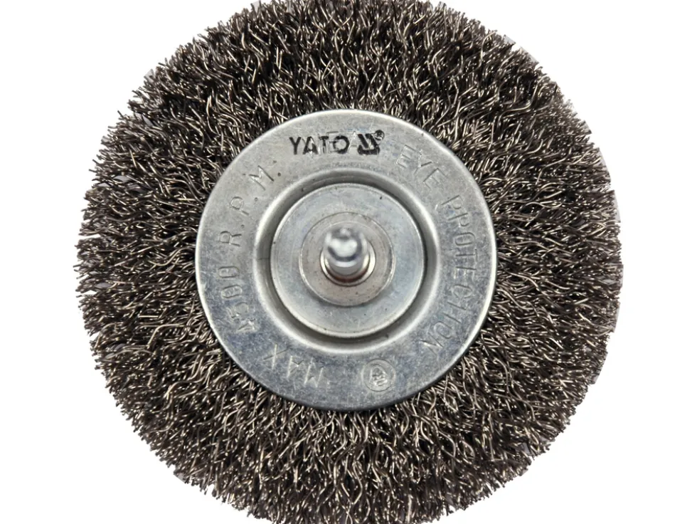 SZCZOTKA TARCZOWA Z TRZPIENIEM 75MM INOX NA WIERTARKĘ