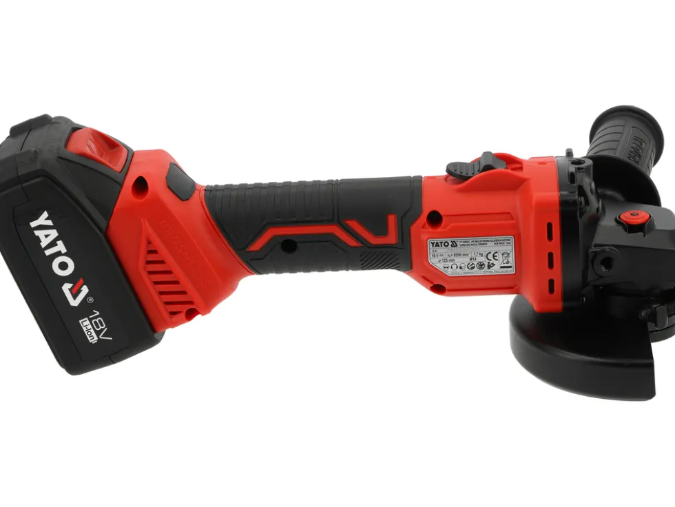SZLIFIERKA KĄTOWA AKU BEZSZCZOTKOWA 18V 125MM Z BATERIĄ 4AH I ŁADOWARKĄ