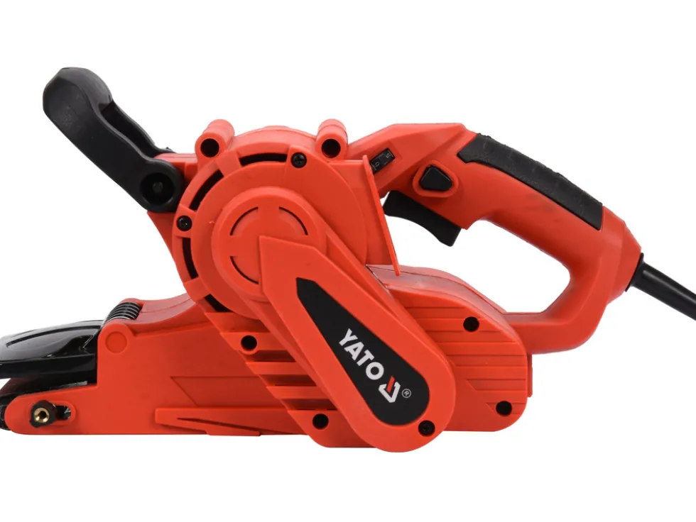 SZLIFIERKA TAŚMOWA 1010W 75MM X 533MM Z UCHYLNĄ OSŁONĄ I REGULACJĄ PRĘDKOŚCI TAŚMY