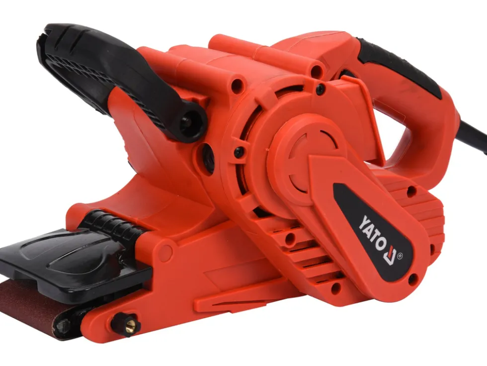 SZLIFIERKA TAŚMOWA 1010W 75MM X 533MM Z UCHYLNĄ OSŁONĄ I REGULACJĄ PRĘDKOŚCI TAŚMY