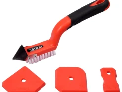 SZPACHELKI DO SILIKONU I SZCZOTKA Z METALOWYM SKROBAKIEM DO FUG