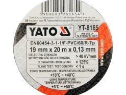 TAŚMA ELEKTROIZOLACYJNA 19MMX20MX0,13MM, CZARNA