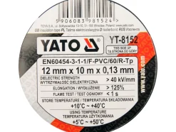 TAŚMA ELEKTROIZOLACYJNA 12MMX10MX0,13MM, CZARNA
