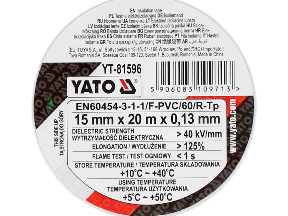 TAŚMA ELEKTROIZOLACYJNA 15MMX20MX0.13MM BIAŁA