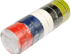 TAŚMY IZOLACYJNE 19MMX20MX0,13MM, MIX KOLORÓW, ZESTAW 10 SZT.