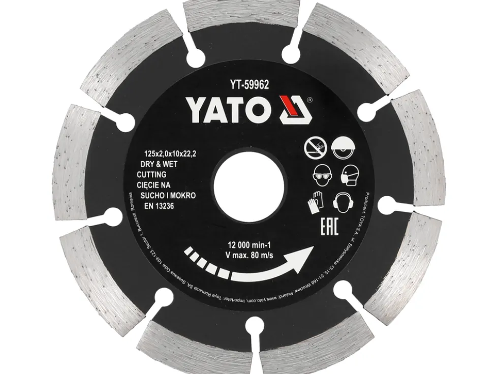 TARCZA DIAMENTOWA 125MM SEGMENTOWA Z WYSOKIM SEGMENTEM