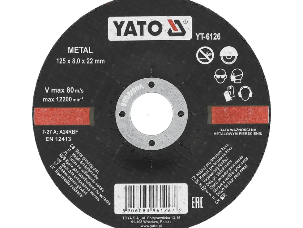 TARCZA DO SZLIFOWANIA METALU 125X8,0X22 MM