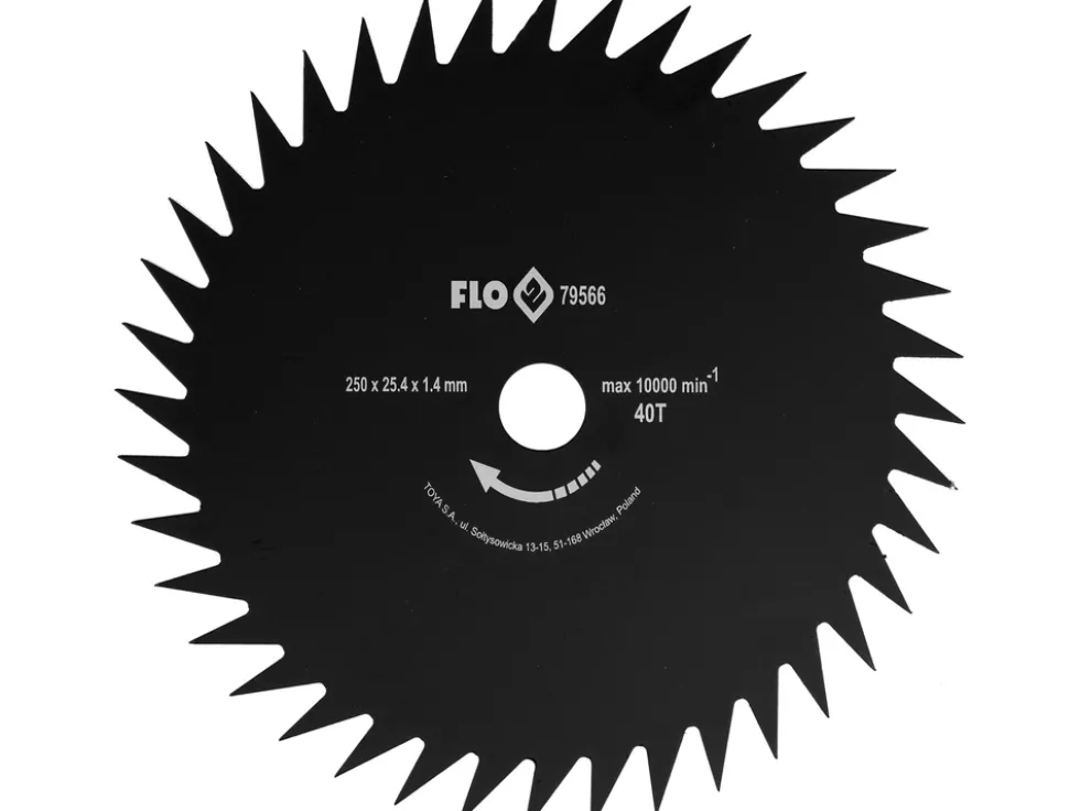 TARCZA TNĄCA Z ZĘBAMI UKOŚNYMI DO KOSY 250MM / 25,4MM