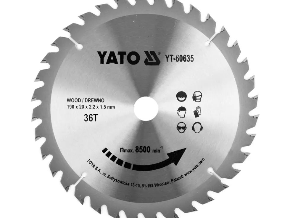 TARCZA WIDIOWA DO DREWNA 190X36TX20MMDLA YT-82150