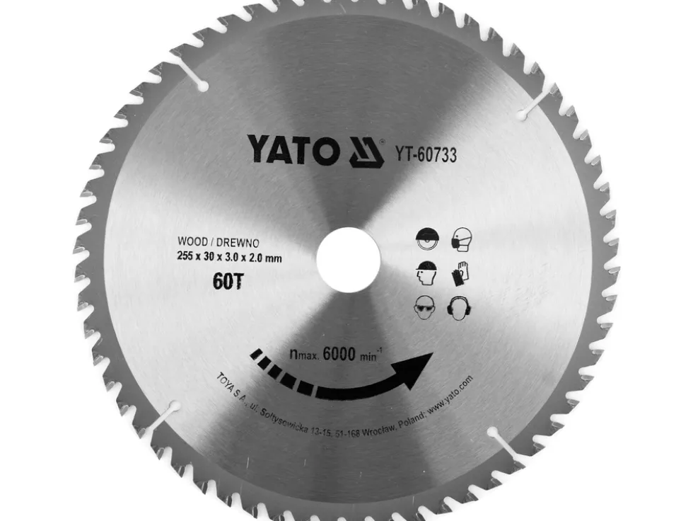 TARCZA WIDIOWA DO DREWNA 255X60TX30MM DLA YT-82171;YT-82173;YT-82165
