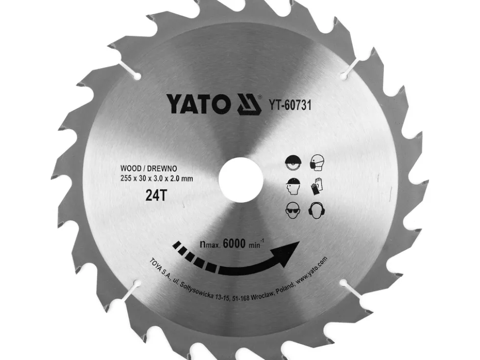 TARCZA WIDIOWA DO DREWNA 255X24TX30MM DLA YT-82171;YT-82173;YT-82165