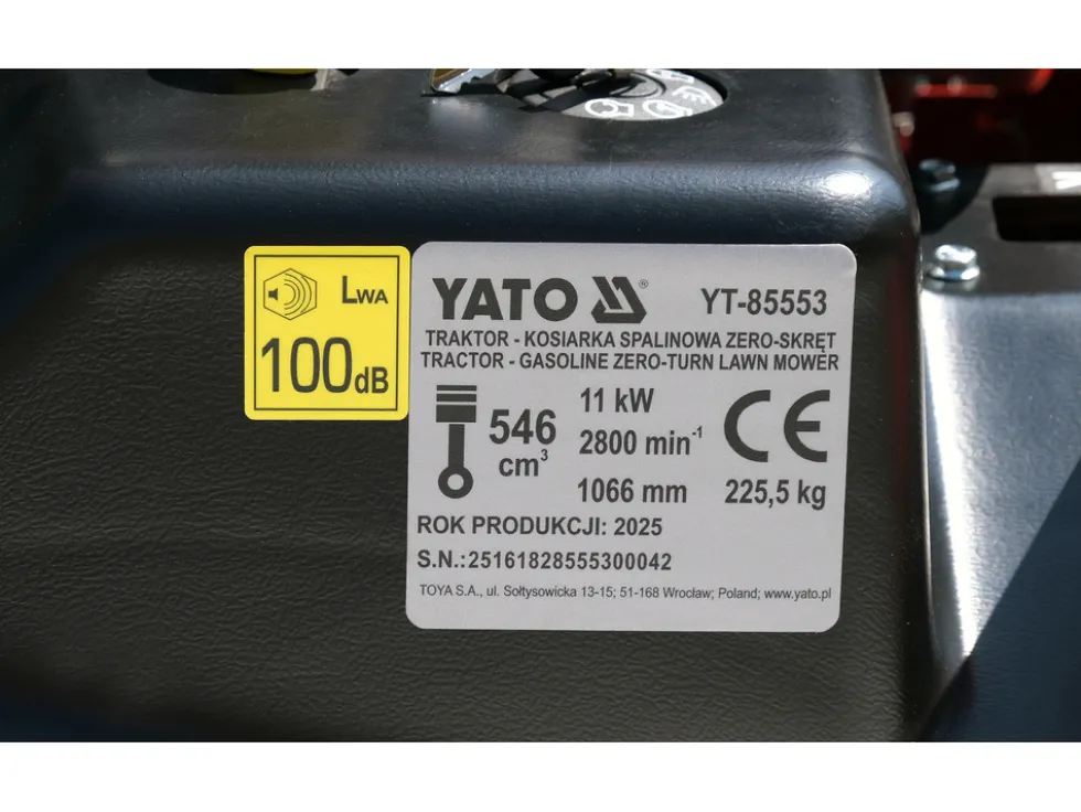 TRAKTOR OGRODOWY, KOSIARKA SPALINOWA - ZERO-SKRĘT 10KW, 107CM