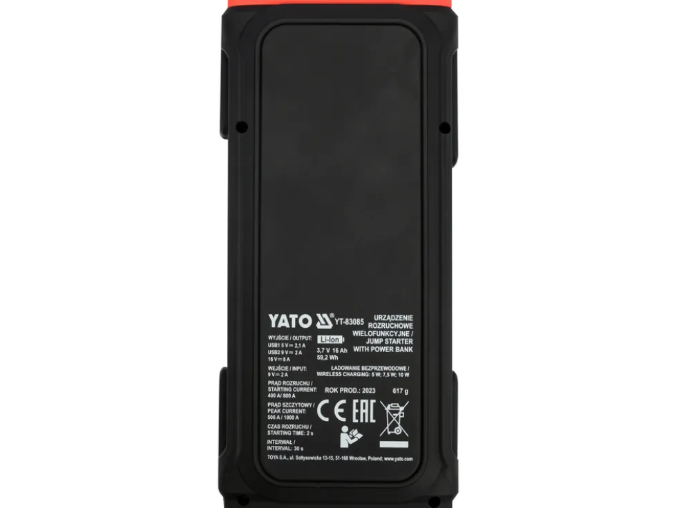 URZĄDZENIE ROZRUCHOWE/POWER BANK 16000MAH Z WYŚWIETLACZEM LCD I ŁADOWANIEM INDUKCYJNYM