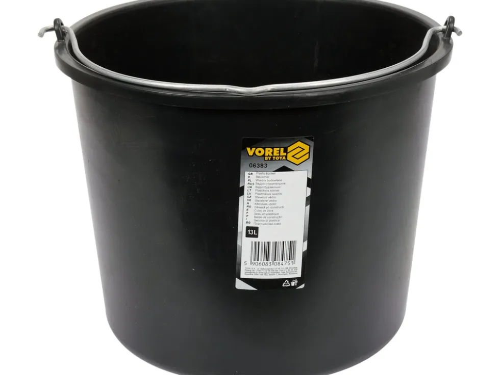 WIADRO BUDOWLANE, CZARNE 13L
