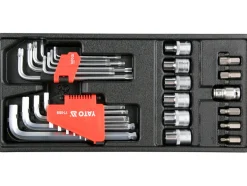 WKŁAD DO SZUFLADY KLUCZE HEX, TORX, NASADKI 31CZ.