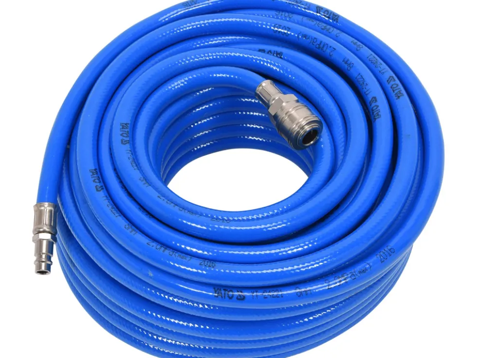 WĄŻ PNEUMATYCZNY ZBROJONY PVC 8MM X 20M Z SZYBKOZŁĄCZAMI