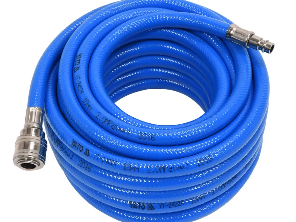 WĄŻ PNEUMATYCZNY ZBROJONY PVC 10MM X10M Z SZYBKOZŁĄCZAMI