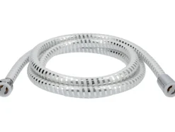 WĄŻ PRYSZNICOWY 2.0M PVC GŁADKI CHROM-BIAŁY ANTYTWIST