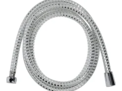 WĄŻ PRYSZNICOWY 2.0M PVC GŁADKI CHROM-BIAŁY ANTYTWIST