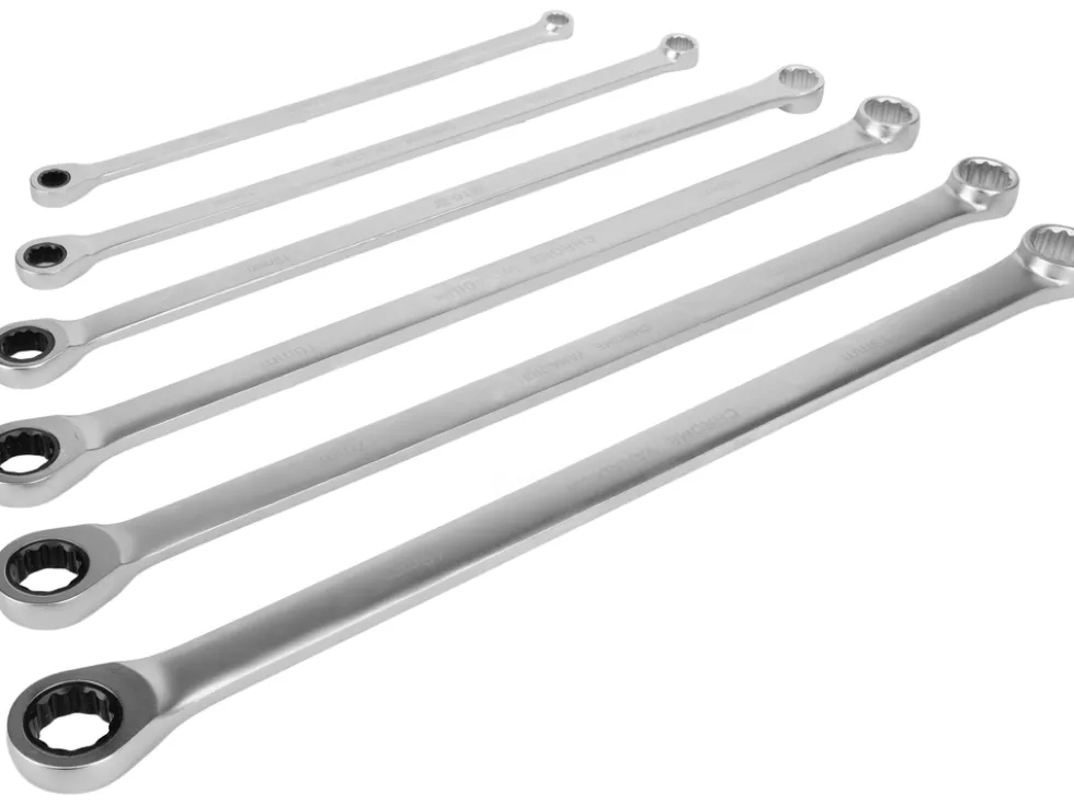 ZESTAW KLUCZY OCZKOWYCH, DŁUGICH Z GRZECHOTKĄ 8-19MM, 6 SZT.