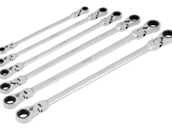 ZESTAW KLUCZY OCZKOWYCH, DŁUGICH Z GRZECHOTKĄ I PRZEGUBEM 8-19MM, 6 SZT.