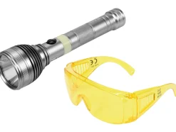 ZESTAW LATARKA UV AKUMULATOROWA 3W I OKULARY