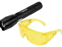 ZESTAW LATARKA UV AKUMULATOROWA 1W I OKULARY