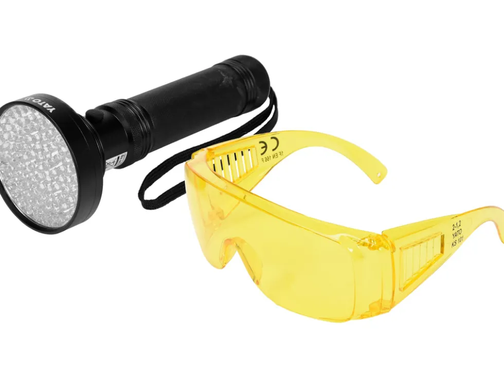 ZESTAW LATARKA UV 100 LED I OKULARY