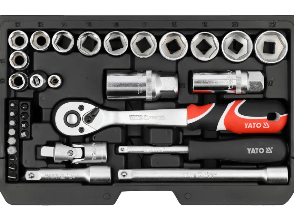 ZESTAW NARZĘDZIOWY 1/4"; 3/8" 34 ELEMENTY