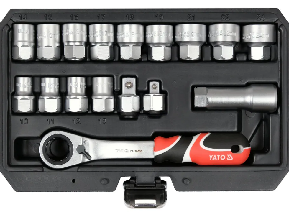 ZESTAW NASADEK PRZELOTOWYCH SPLINE 1/2" 3/8" ZAWIERA 17 CZĘŚCI