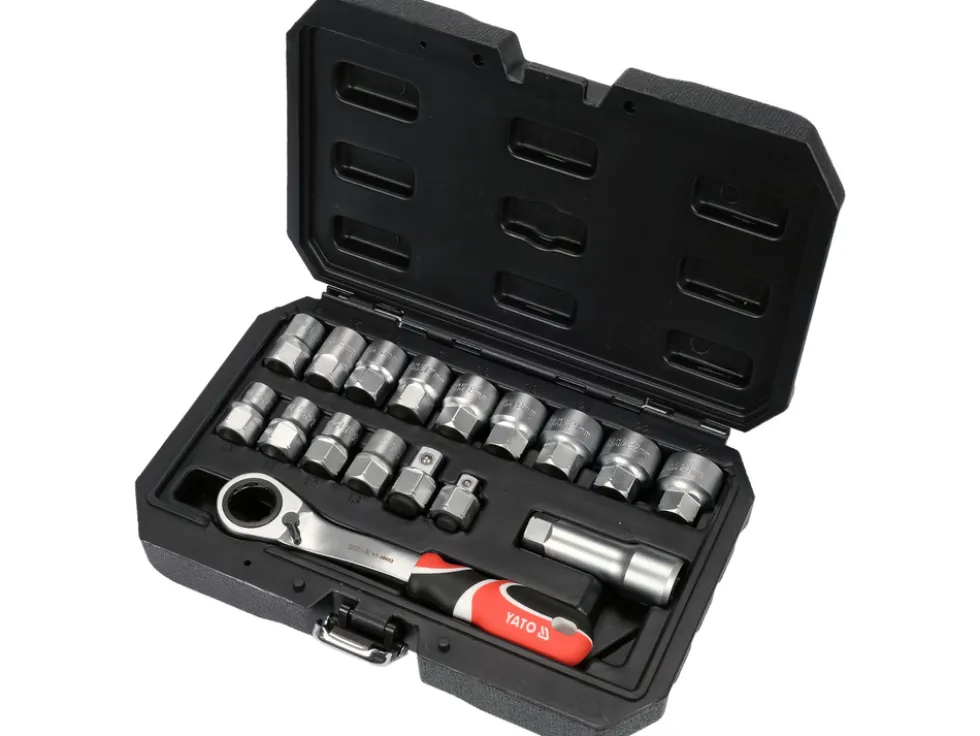 ZESTAW NASADEK PRZELOTOWYCH SPLINE 1/2" 3/8" ZAWIERA 17 CZĘŚCI