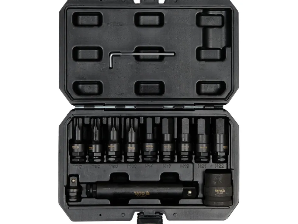ZESTAW UDAROWYCH KLUCZY TRZPIENIOWYCH HEX/TORX 3/4"