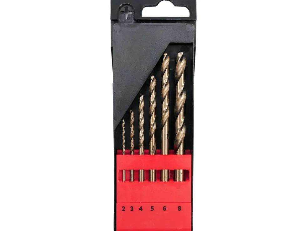 ZESTAW WIERTEŁ DO METALU CO-HSS 6 SZTUK 2-8MM