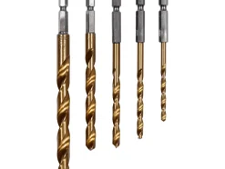 ZESTAW WIERTEŁ DO METALU Z TYTANOWĄ POWŁOKĄ 4-10MM, 5SZT. UCHWYT HEX 1/4''