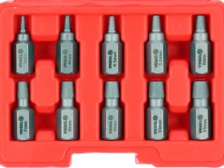 ZESTAW WYKRĘTAKÓW DO USZKODZONYCH ŚRUB WEWNĘTRZNYCH HEX, TORX, SPLINE, 10 E