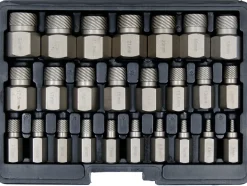 ZESTAW WYKRĘTAKÓW DO USZKODZONYCH ŚRUB WEWNĘTRZNYCH HEX, TORX, SPLINE ZAWIERA 25 ELEMENTÓW